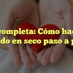 Guía completa: Cómo hacer un lavado en seco paso a paso