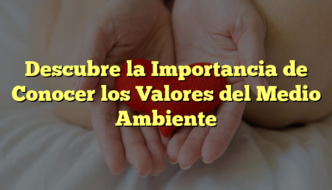 Descubre la Importancia de Conocer los Valores del Medio Ambiente