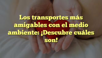Los transportes más amigables con el medio ambiente: ¡Descubre cuáles son!