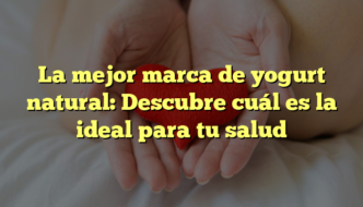 La mejor marca de yogurt natural: Descubre cuál es la ideal para tu salud