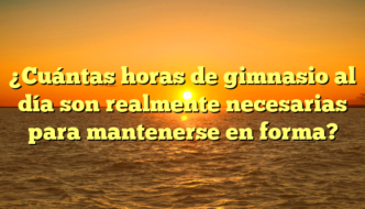 ¿Cuántas horas de gimnasio al día son realmente necesarias para mantenerse en forma?